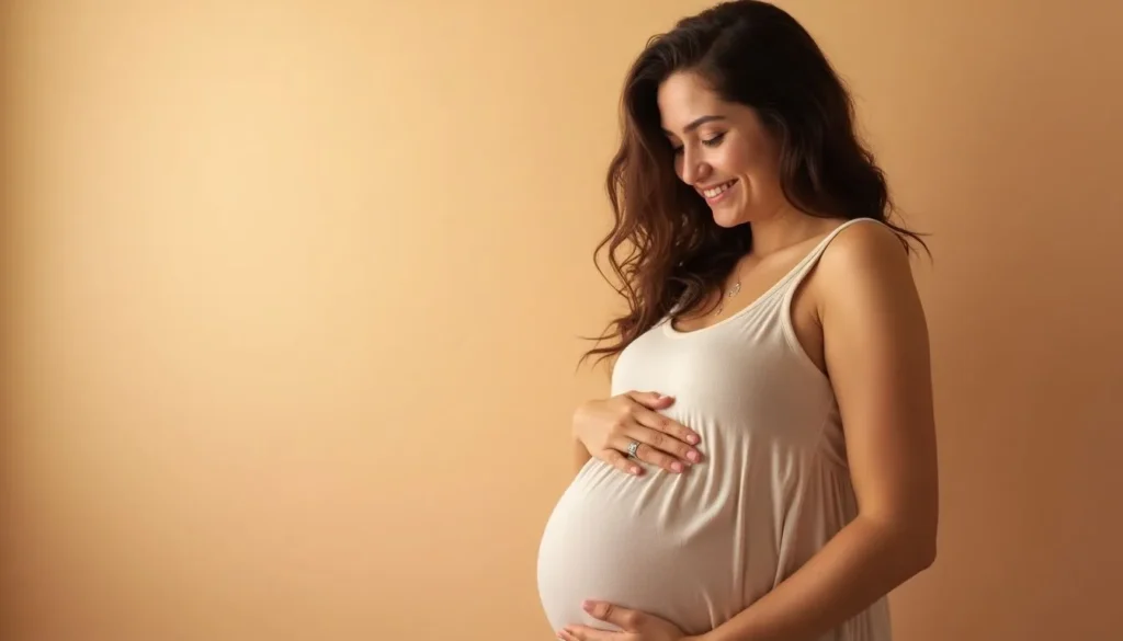 Mujer en consulta médica recibiendo asesoramiento sobre los primeros síntomas del embarazo."