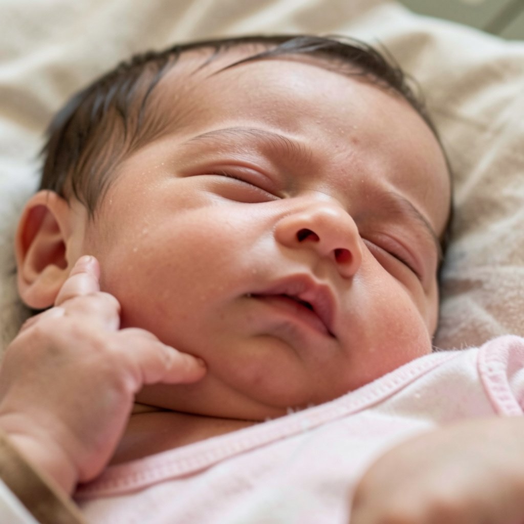 bebé con hambre lactando