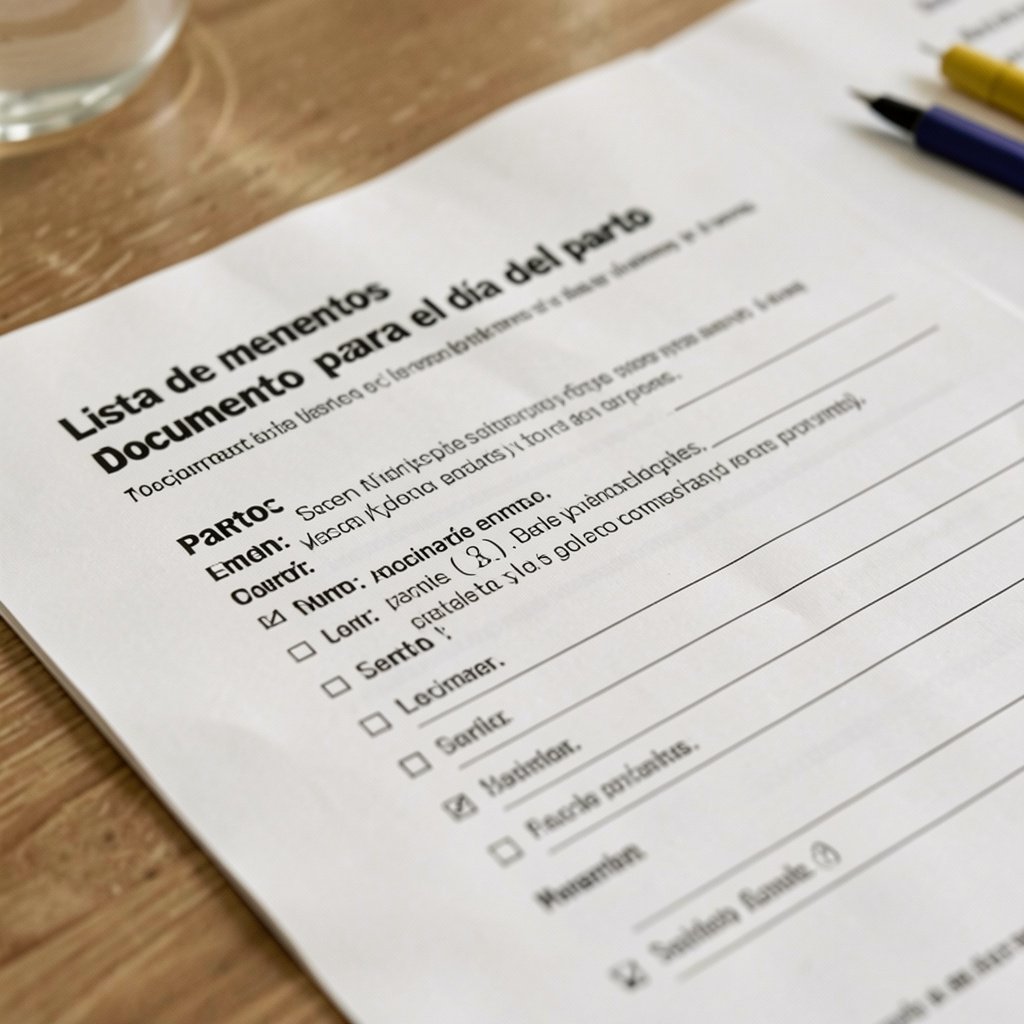 documentos parto, lista esencial